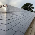 alt="slate roof with mitred hips"